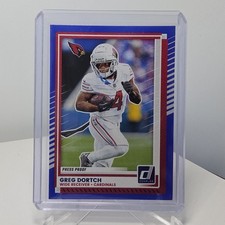 2025 Donruss Greg Dortch #164 Press Proof Blue Arizona Cardinals NFL Football 
