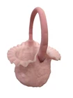 Fenton Rose Satin Glass Poppy Basket 1970s