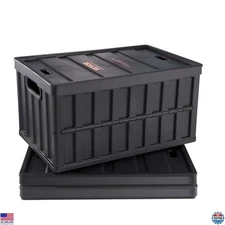 VEVOR 65L Stackable Collapsible Storage Bins - Set of 3 with Lids & Handles