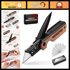 2-in-1 Folding Utility Knife with Belt Clip, Quick-Change Box Cutter & 10 Blades