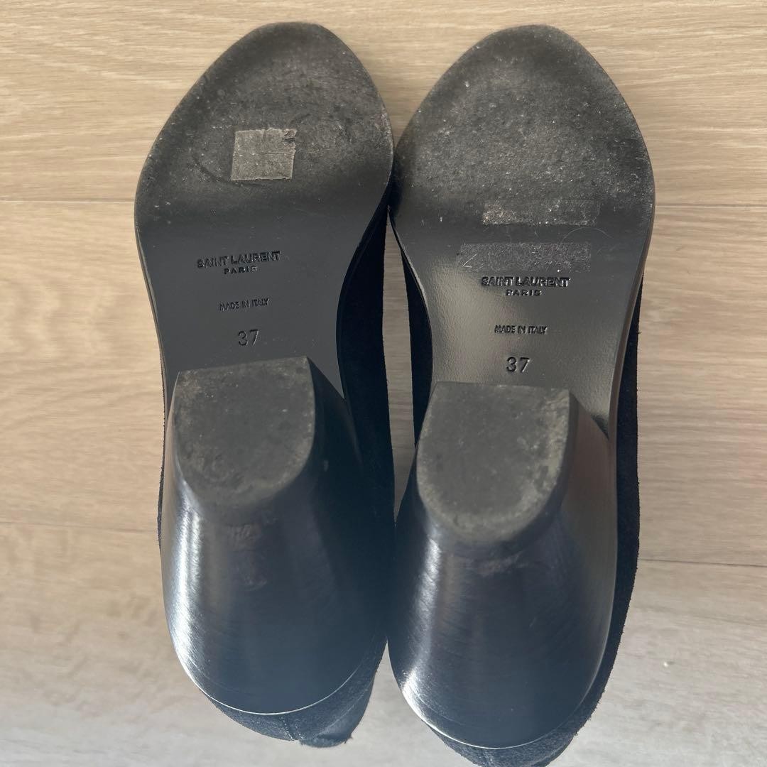 Saint Laurent Paris Short Boots Shoes EU 37 US 7 Suede Black Authentic thumbnail 13