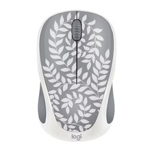 Logitech Compact Wireless Mouse, Floral Gray