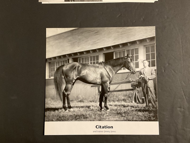 CITATION 7 PHOTOS LOT Horse Racing  ALL 3 Triple Crown charts and photos