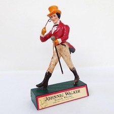 Johnnie Walker Walking Man Figurine with Wooden Base Collectible Bar Display