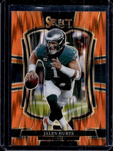 2025 Panini Select Jalen Hurts Premier Level Orange Prizm Shock #/399 Eagles