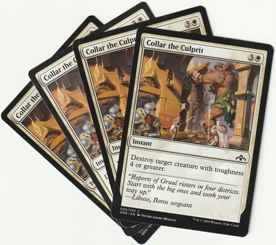   4 MAGIC The Gathering COLLAR THE CULPRIT White Instant PLAYSET GRN/EN NM/EX