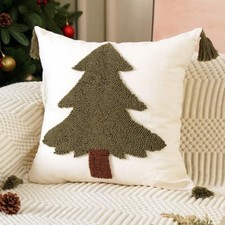 Christmas Pillow Covers 18x18 Farmhouse Christmas Tree 18" x 18" Pack of 1 B
