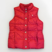 Old Navy Girls Puffer Quilted Vest Size XL Pink Red Sleeveless Lined Pockets EUC