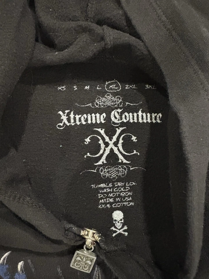 Moletom com capuz masculino vintage Xtreme Couture Randy Couture XL com zíper limitado - Imagem 4 de 4