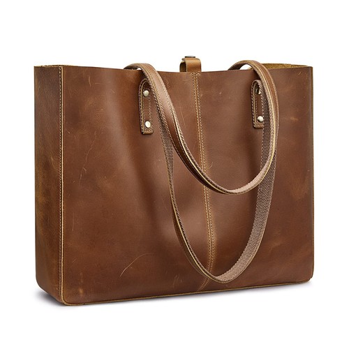 Genuine Leather Shoulder Tote Bag for Women Large Handbag Work Purse