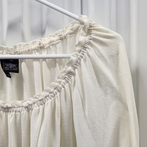 New Directions Curvy Tunika Bluse 2XL hauchdünner Stoff Spitze Boho Cottagecore Top - Bild 4 von 11