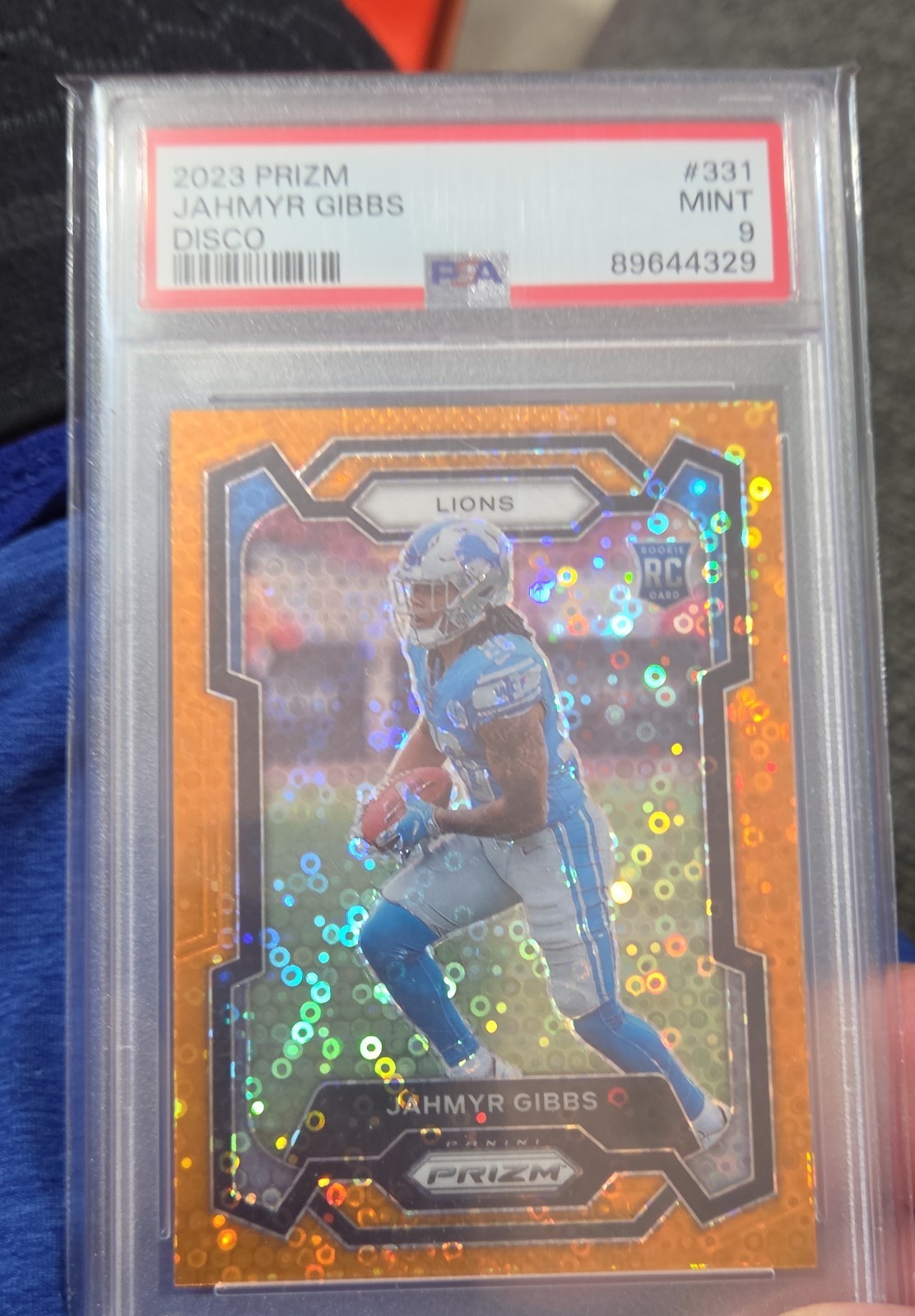 2023 Panini Prizm - Rookies Jahmyr Gibbs #331 Disco Prizm (RC)PSA 9