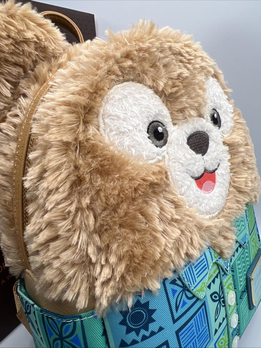 Disney Parks Loungefly Aulani Duffy Bear Blue Tan Backpack Hawaiians Shirt NEW Disney Parks Aulani Loungefly Duffy Bear Backpack Hawaiian  main image 3