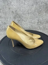 Jimmy Choo Heel Women Size 36.5 Eu 6 Us Pump Tan Patent Leather Slip On Stiletto