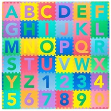 Kids Alphabet Play Mat, 36 Tiles, 12x12 Inche...