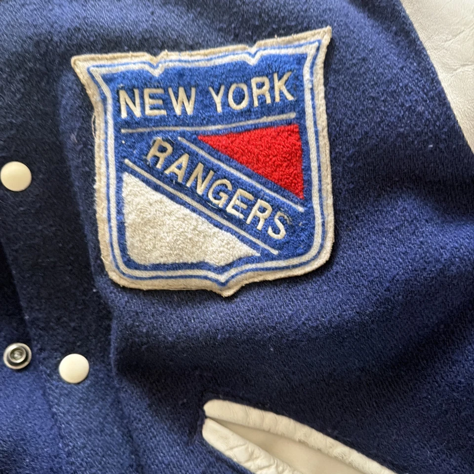Chaqueta 40 de cuero de lana NY RANGERS DeLong Prince of Wales Foto 4 de 4