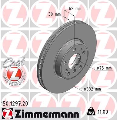 2x BRAKE DISC 150.1297.20 FOR BMW X5E53 M54B30 3.0L 6cyl X5 E53 M62B44 4.4L 8cyl - Picture 2 of 8