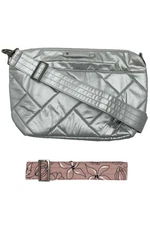 Lug RFID Medium Crossbody Multi-Strap & Charm Flare 2 Metallic Silver