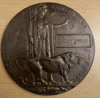 WW1 Death Plaque case & letter to Rifleman P/478 Herbert Shirley Rifle Brigade