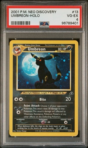 Pokemon Neo Discovery Umbreon 13/75 Holo 2001 PSA 4 SWIRL