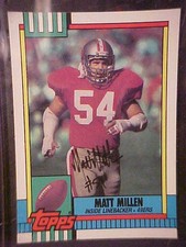 Matt Millen Orig Signed Auto 1990 Topps # 7- w/coa! -I31qxx