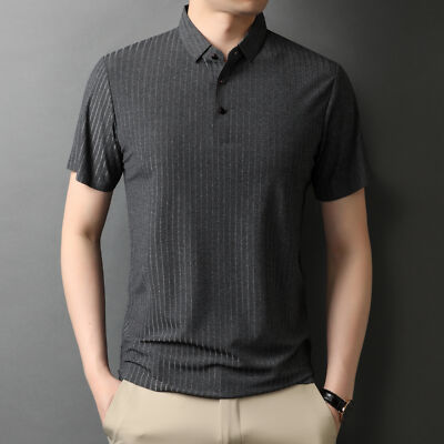 新品　MENS SHORT POLO SHIRT (予約販売品) ZONBAILON Simple Polo Shirt Men's Stripe Outdoor Sports Short