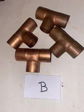 4 Pc  3/4” Copper Tee  New Old Stock  B
