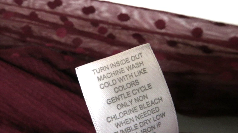 Camisa Maurices para mujer mediana roja borgoña suéter como mangas transparentes a lunares Foto 3 de 4