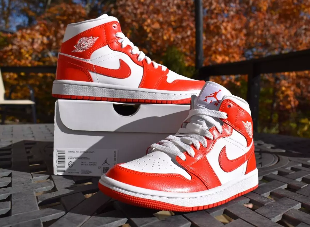 Nike Air Jordan 1 Mid Habanero Red 2021 BQ6472 116 Women s Size 6.5