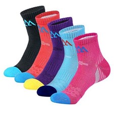 5 Pack Cushioned Hiking Socks for Women,Lightweight S (Womens 4.5-7.5 Us Size)