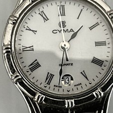 Ladies Cyma Swiss Made Watch White Dial Date Indicator