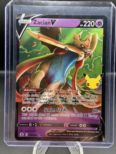 Pokémon TCG - Celebrations - ZACIAN V 016/025 CLASSIC COLLECTION MINT - Picture 2 of 3