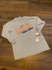 L DENVER BRONCOS long sleeve t-shirt, gray, LARGE, New w/tags