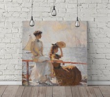 SUMMER DAY 1911 PAINTING -SQUARE CANVAS WALL ART FLOAT EFFECT/FRAME/POSTER PRINT