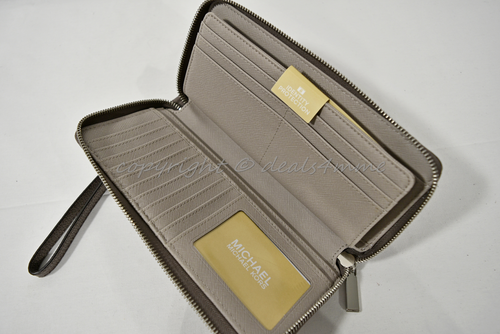 Michael Kors Mercer Travel Continental Wallet in Cinder - Grey Pebble Leather - Picture 3 of 11