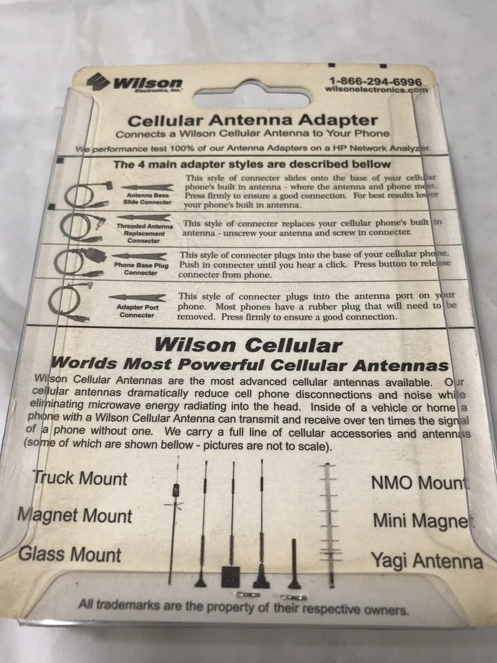 Adaptador de antena celular NOS Wilson Electronics LG Motorola Samsung NIP 359909 Foto 4 de 4
