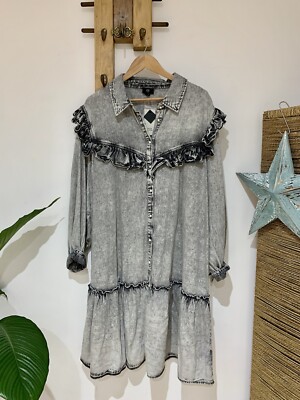 denim shirt dress river island River Island Denim Zip Front Mini Shirt Dress - Blue