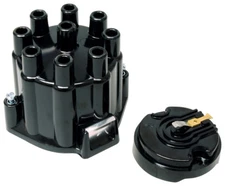 MSD 5500 Street Fire Distributor Cap and Rotor Kit GM V8 Points Socket Black