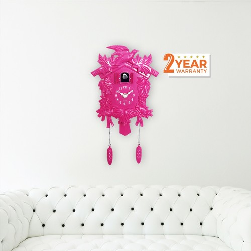 Reloj de pared Walplus rosa vintage cuco péndulo pájaro 2 años de garantía - Imagen 4 de 7
