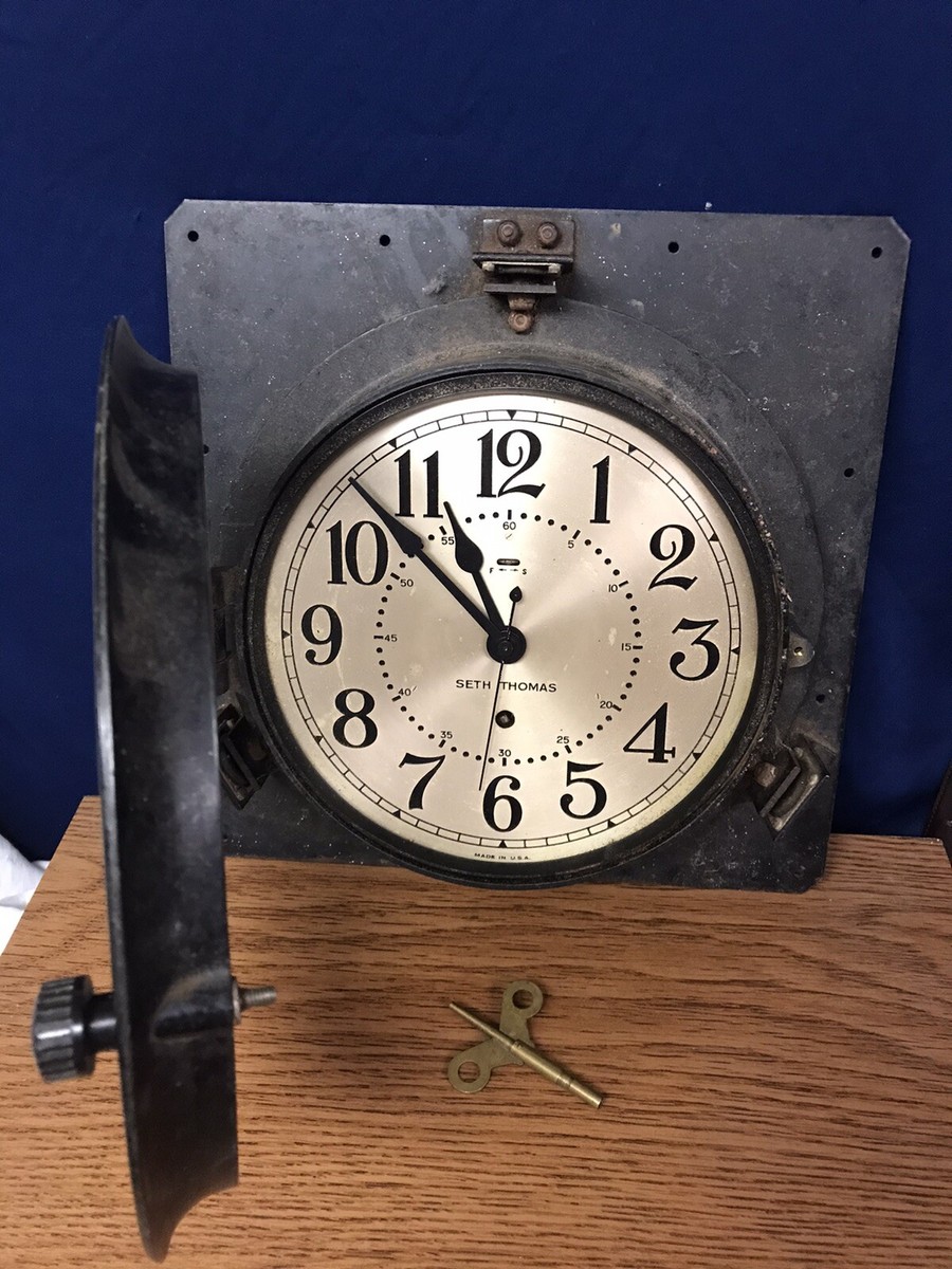 Seth Thomas Naval Type ship clock made in USA Working Condition | eBay