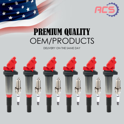 6X Ignition Coils + Spark Plugs set For BMW 328i 335i 435i 525i 528i X5