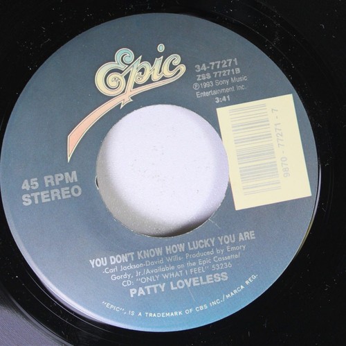 Country 45 Patty Loveless - You Will / You Don'T Know How Lucky You Are On Epic - Picture 2 of 2