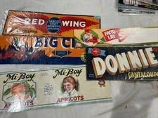 Lot of 5 Vintage Grape Fruit Crate Paper Labels, California USA Original