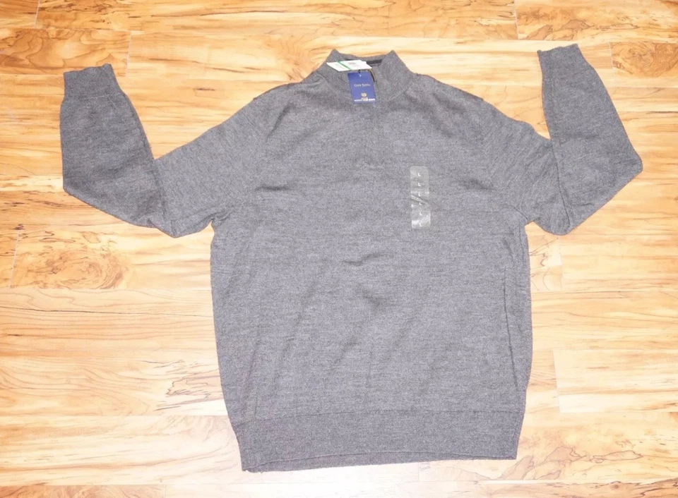 club room Large Sweater New With Tags Charcoal Grey. Men’s Sweaters. Merino Wool - Image 3 of 4