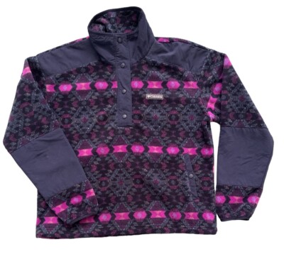 Columbia Women’s Benton Springs Crop Pullover Sweater Aztec Purple Size  Large