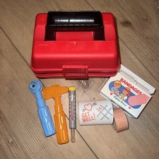 Vintage 1987 Fisher Price Doctor Nurse Medical Kit Box Toy 3501. 7 Pieces