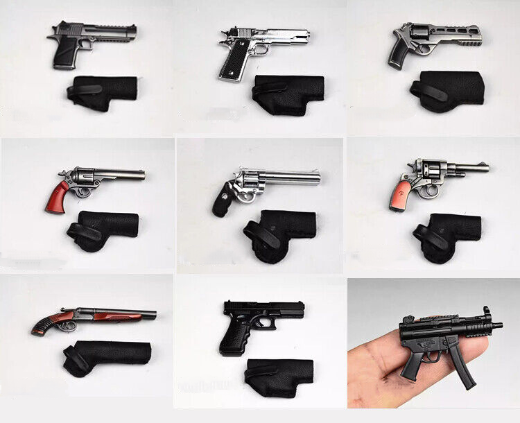 1/6 Metal Colt Glock Revolver Pistol Handgun Shotgun Holster 12'' Action Figure