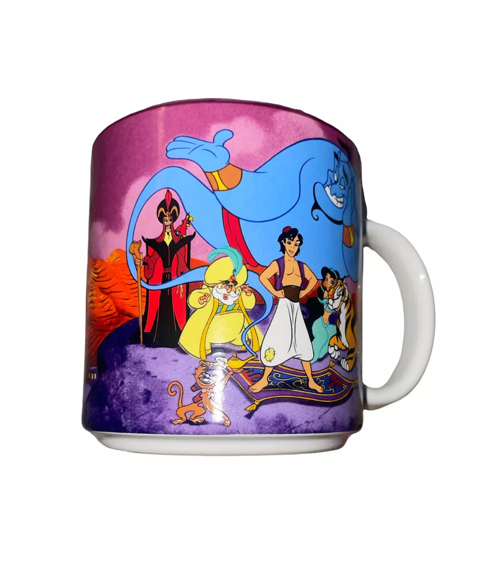 Vintage Disney Store Aladdin Coffee Mug Cup 1990’s Made In Japan Purple  Genie