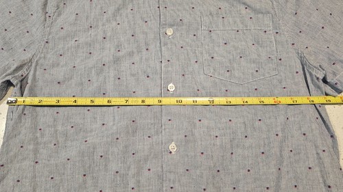 Five Four Mens Blue White Button Front Collar Short Sleeve Shirt Size M - Picture 3 of 8