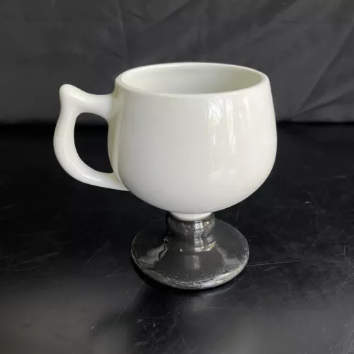 Vintage Caribe Puerto Rico Footed Pedestal Mug Cup Restaurant Ware Black White